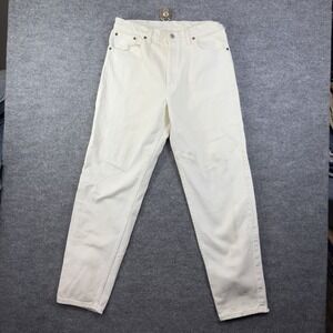 Levi's 550 Vintage 1995 Fits 32x31 Inch White Relaxed Fit Tapered Jeans Damaged